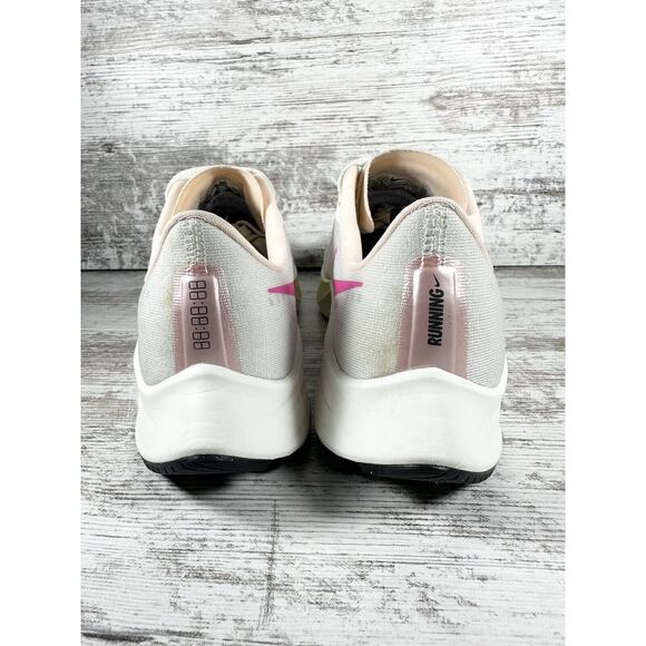 Womens Nike Air Zoom Pegasus 37 Ivory/Ghost Pink/Barely Volt Running Shoes Sz 9 - Picture 5 of 9
